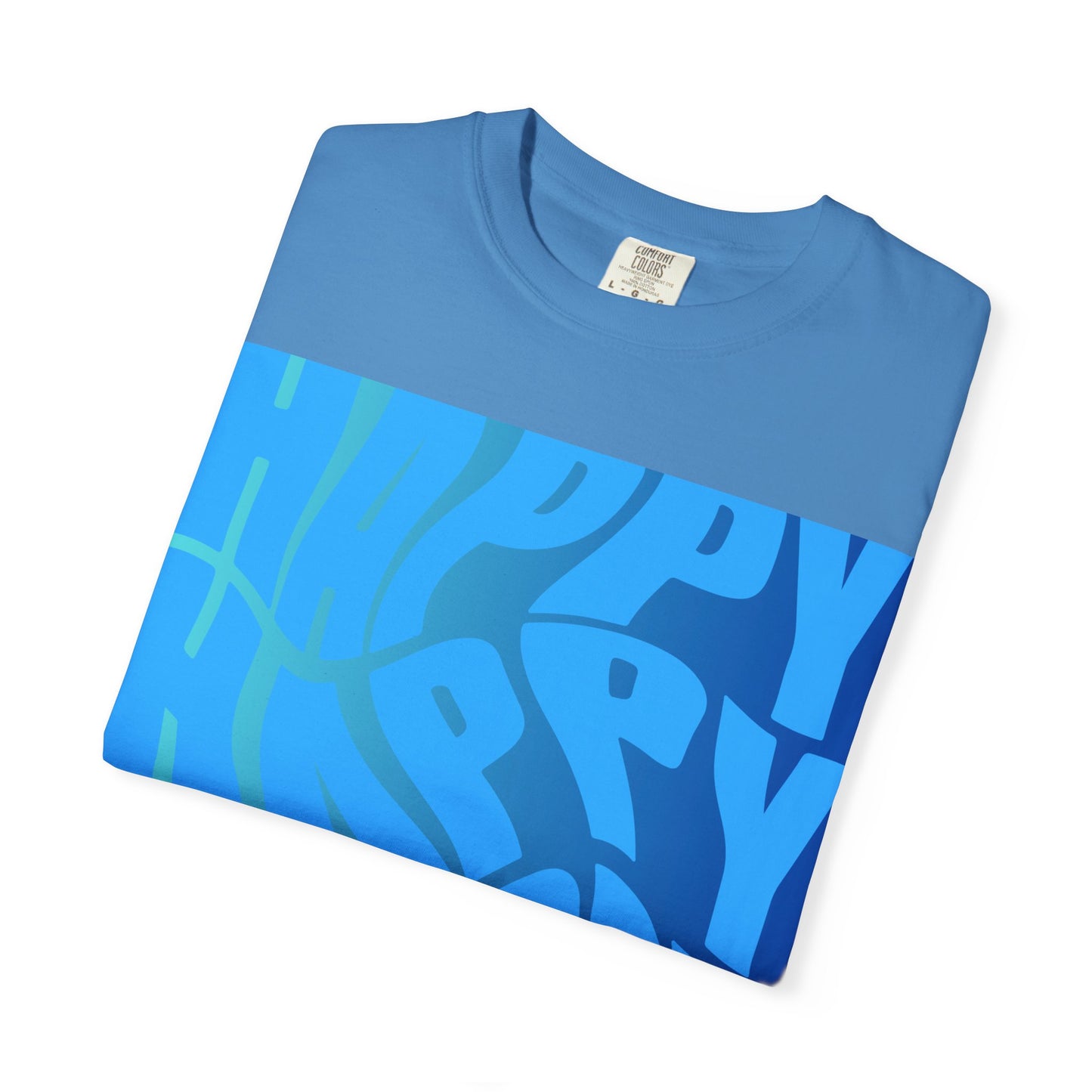 Happy Face Unisex Garment-Dyed T-shirt, Casual Wear, Graphic Tee, Gift for Friends, Summer Clothing, Positive Vibes