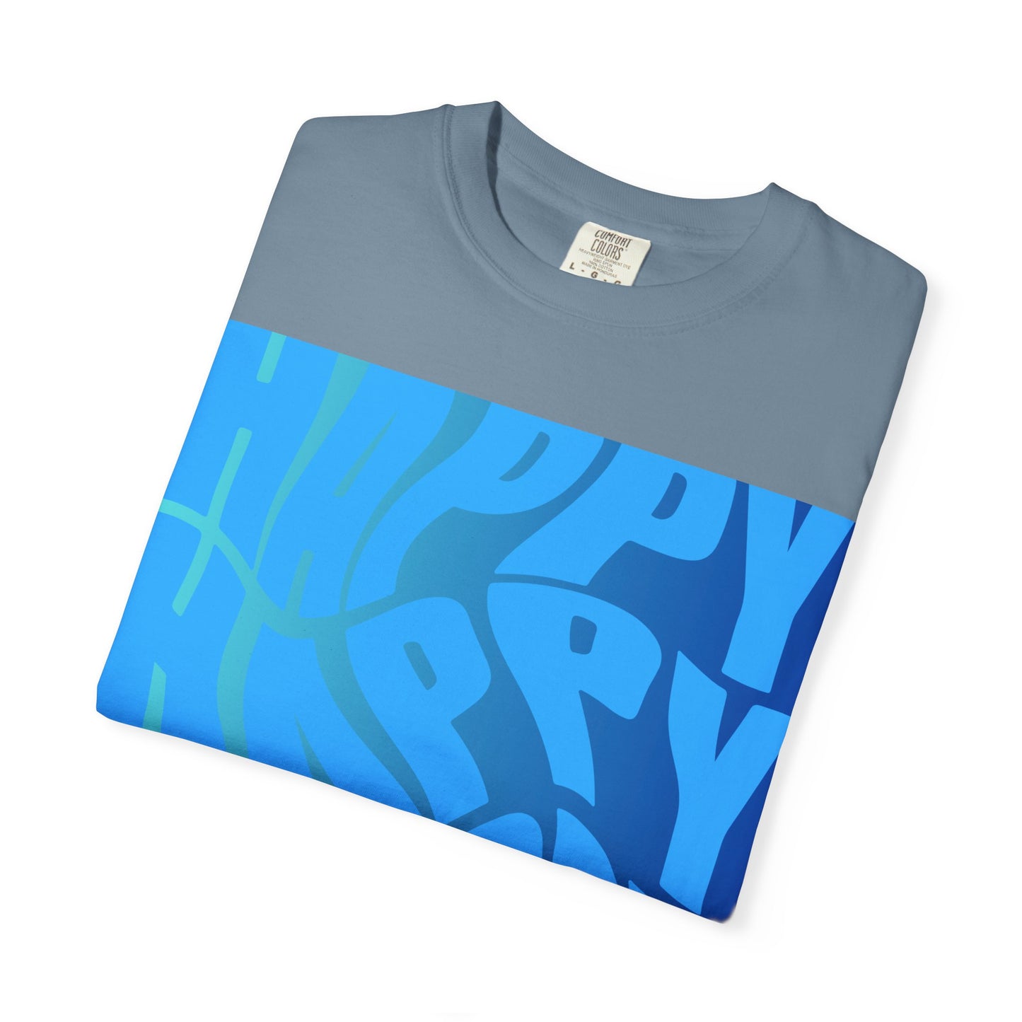 Happy Face Unisex Garment-Dyed T-shirt, Casual Wear, Graphic Tee, Gift for Friends, Summer Clothing, Positive Vibes