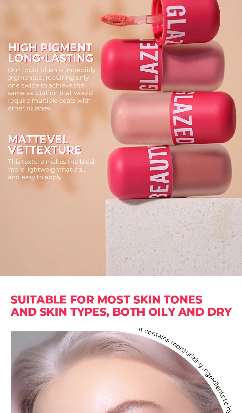 Beauty Glazed Liquid Blush 5 Colors