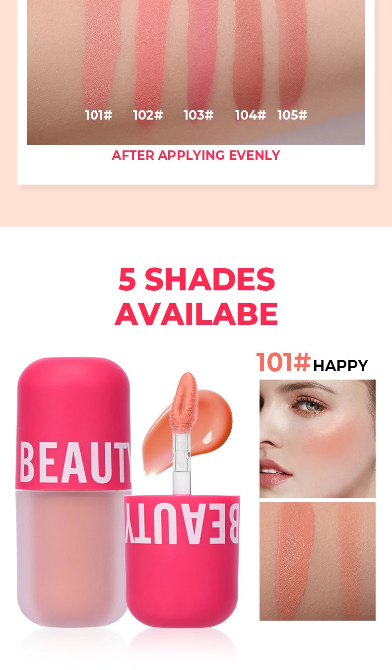 Beauty Glazed Liquid Blush 5 Colors