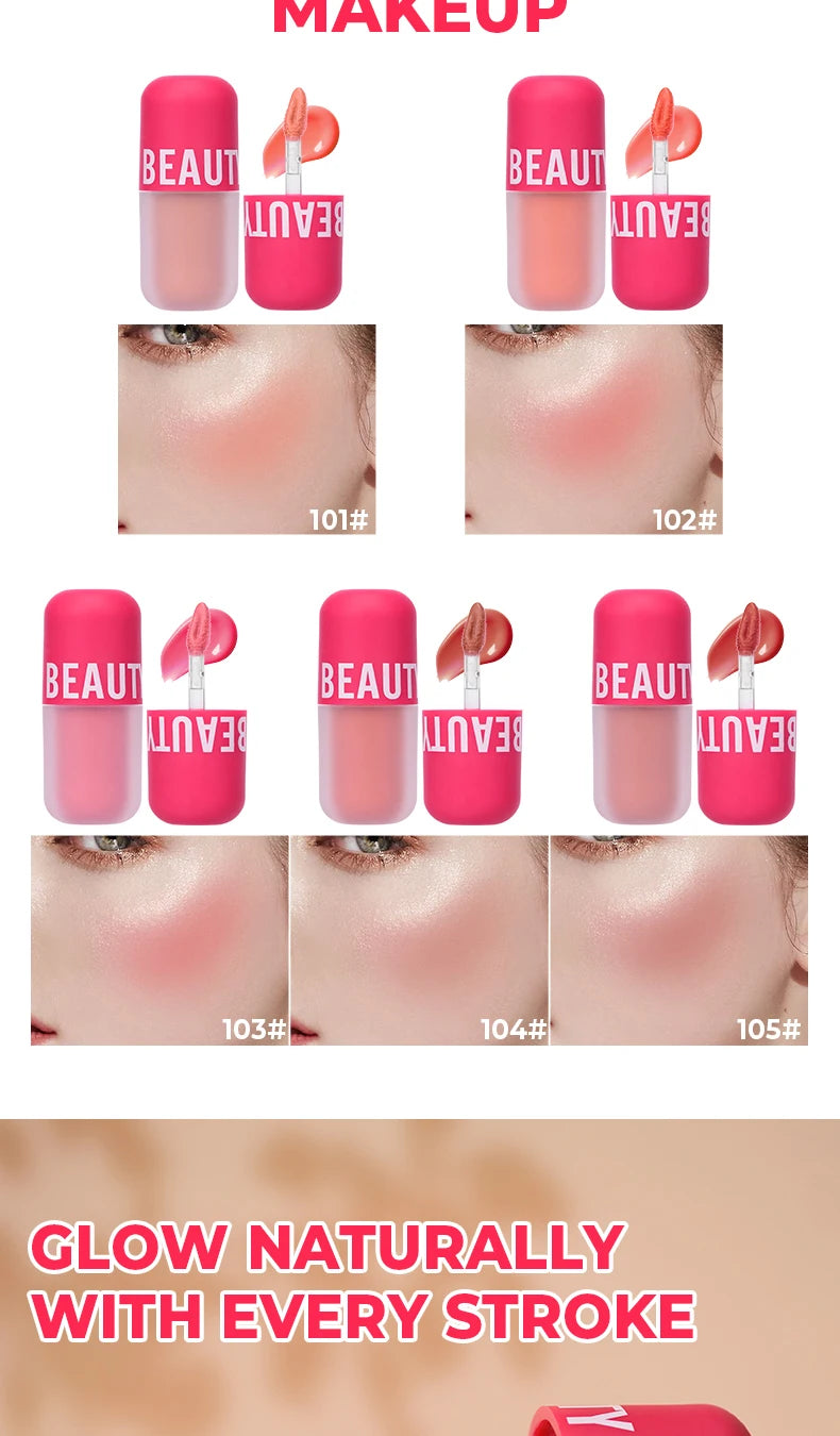 Beauty Glazed Liquid Blush 5 Colors