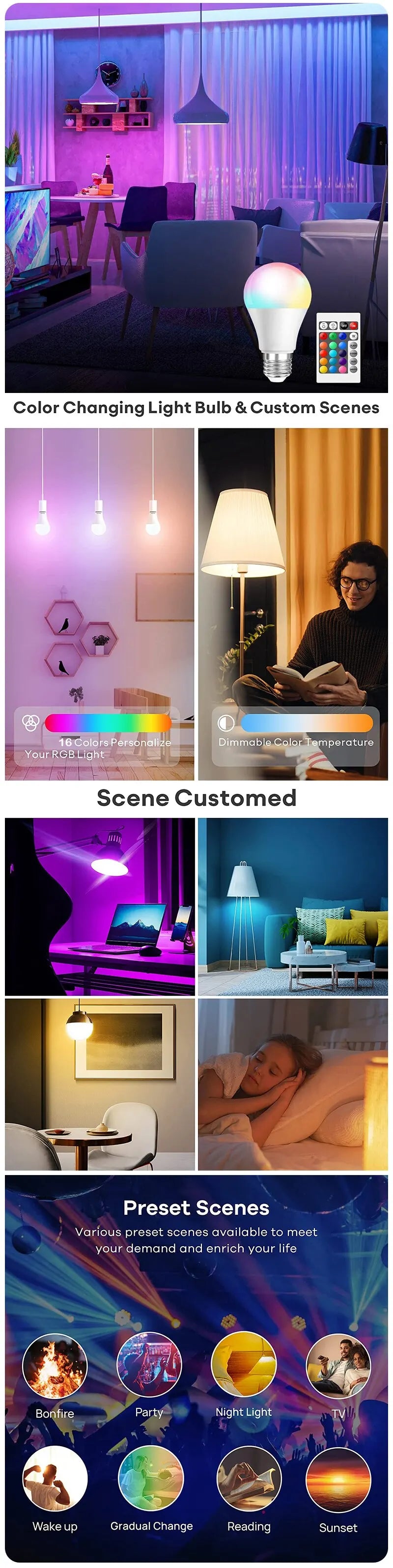 16 Colors RGB Bulb LED Multicolor Bulb
